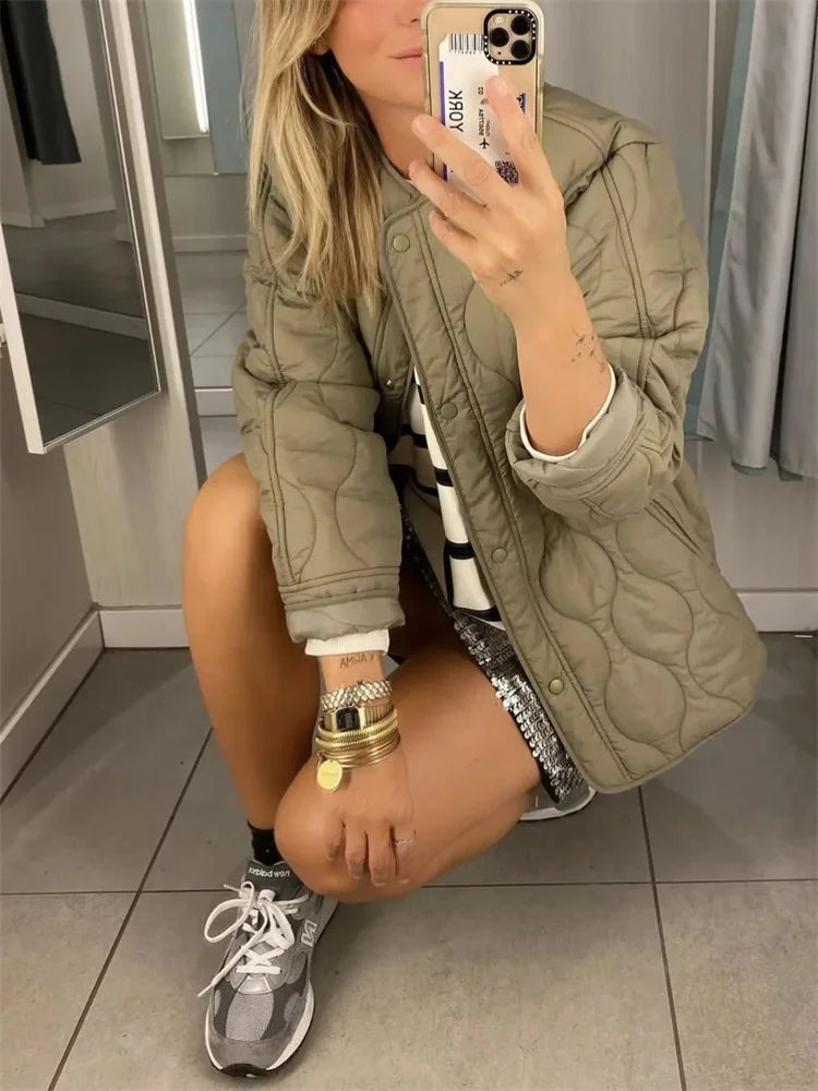Oversized Quilted Jacket for Women
