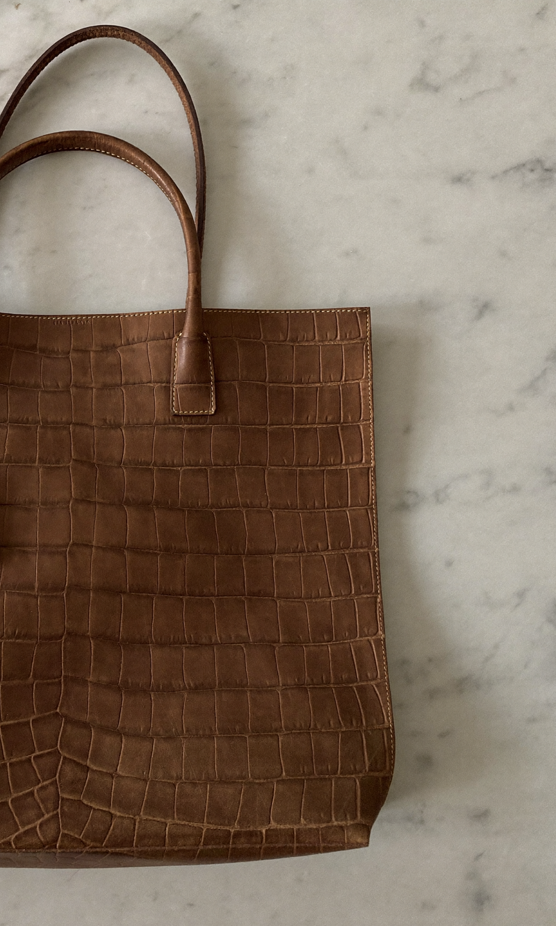 Croc Embossed Tote Bag for Women