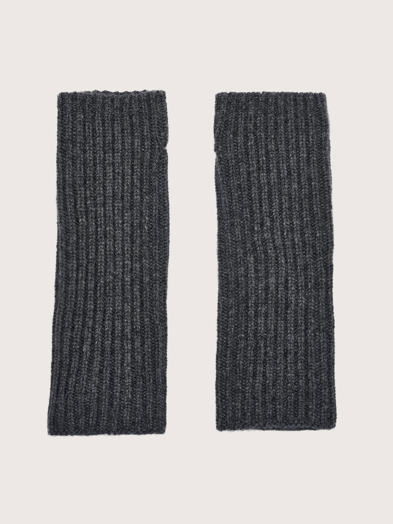 Dark Gray Cashmere Wrist Warmers for Women