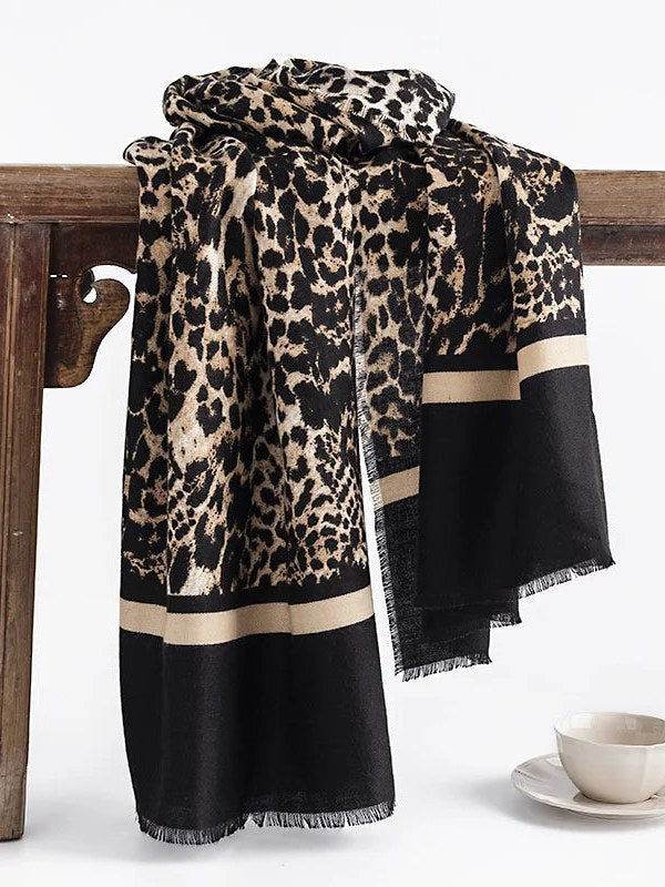 Leopard Print Shawl for Women