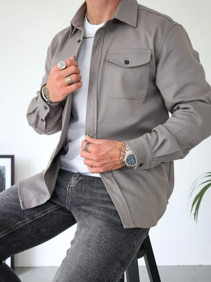 Long Sleeve Shirt Jacket for Men