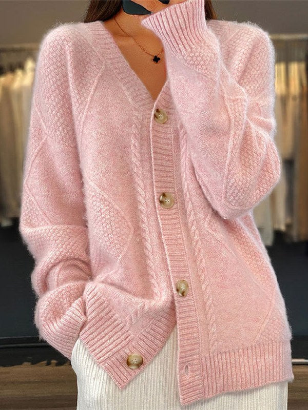Oversized Cable Knit Cardigan for Women