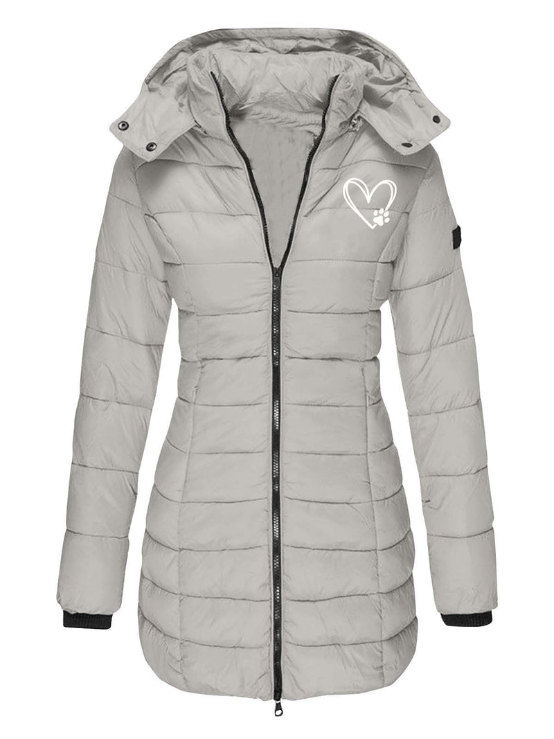 Removable Hood Puffer Jacket for Women
