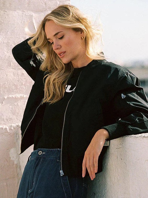 Satin Bomber Jacket for Women