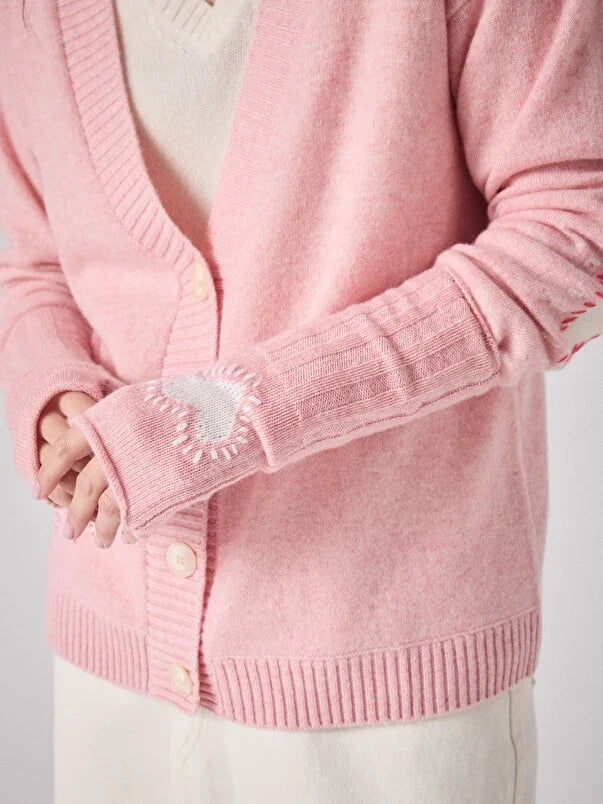 Ecru Ribbed Wrist Warmers for Women