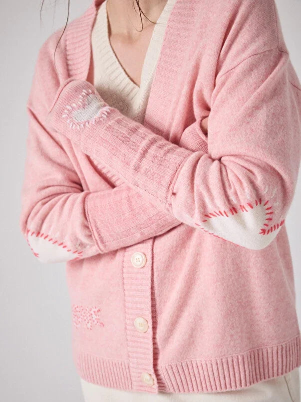 Ecru Ribbed Wrist Warmers for Women