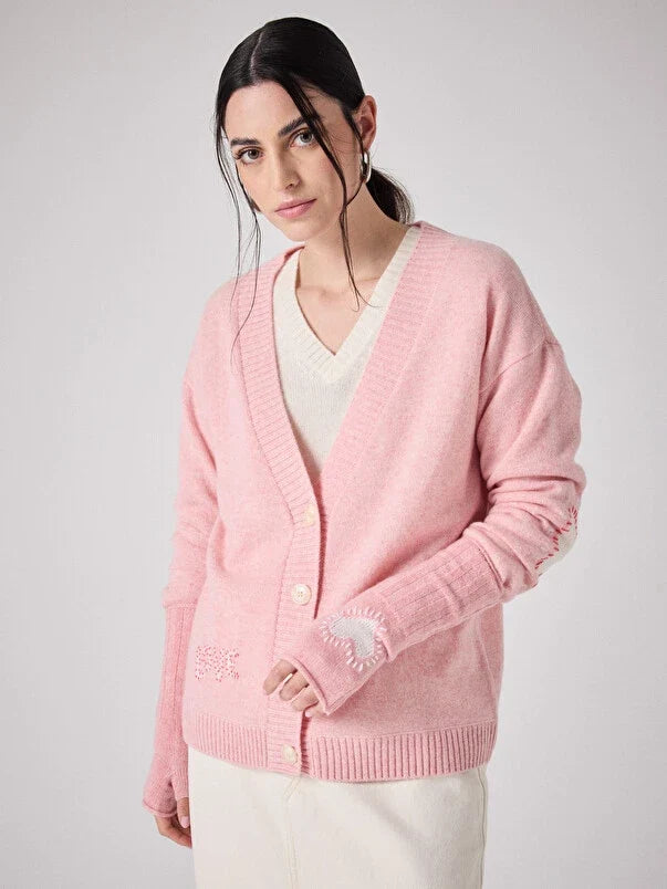 Ecru Ribbed Wrist Warmers for Women