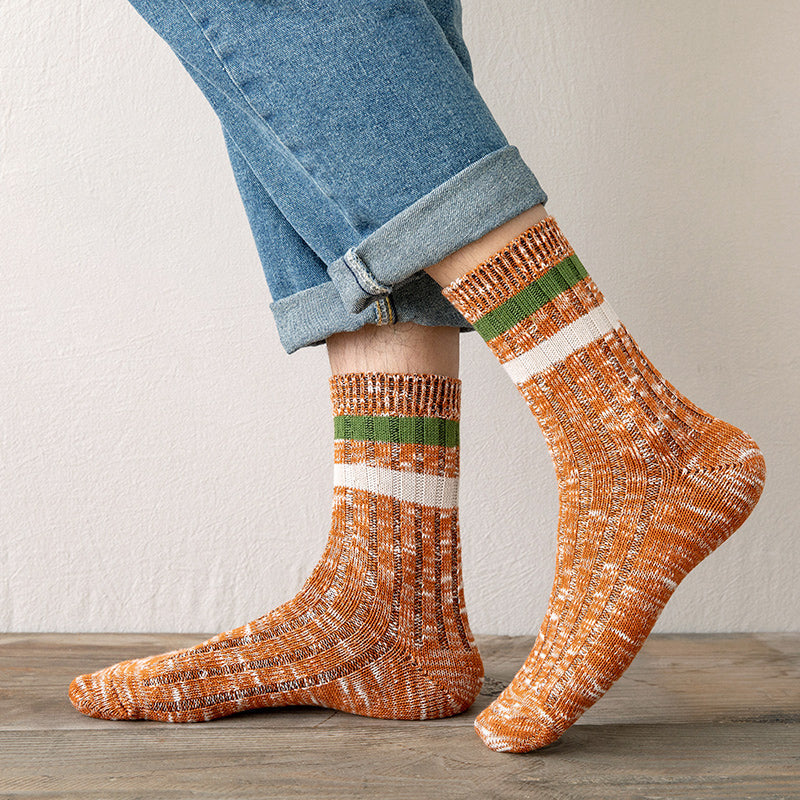 Retro Heather Stripe Socks for Men