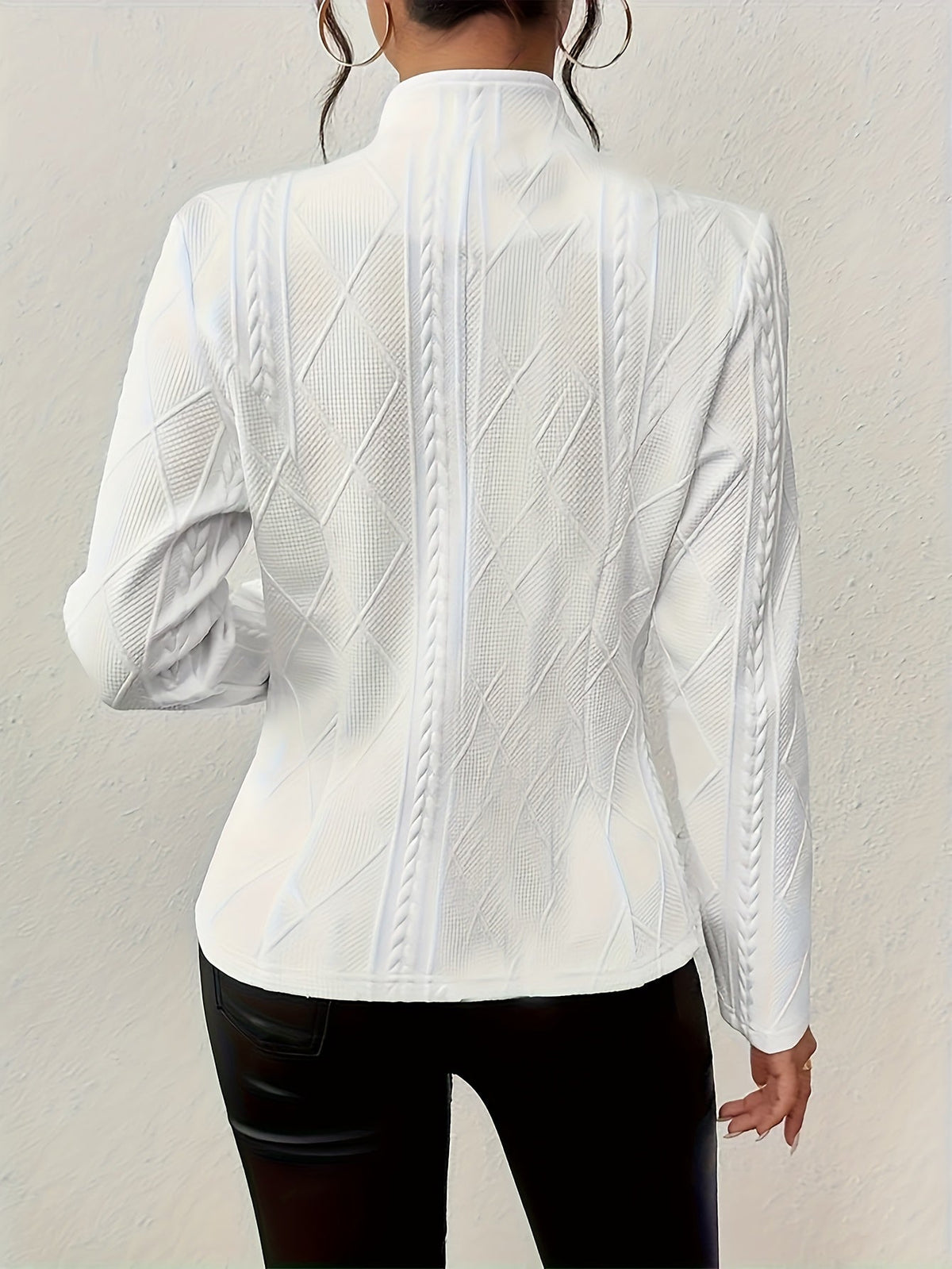 Cable Knit Cropped Jacket for Women