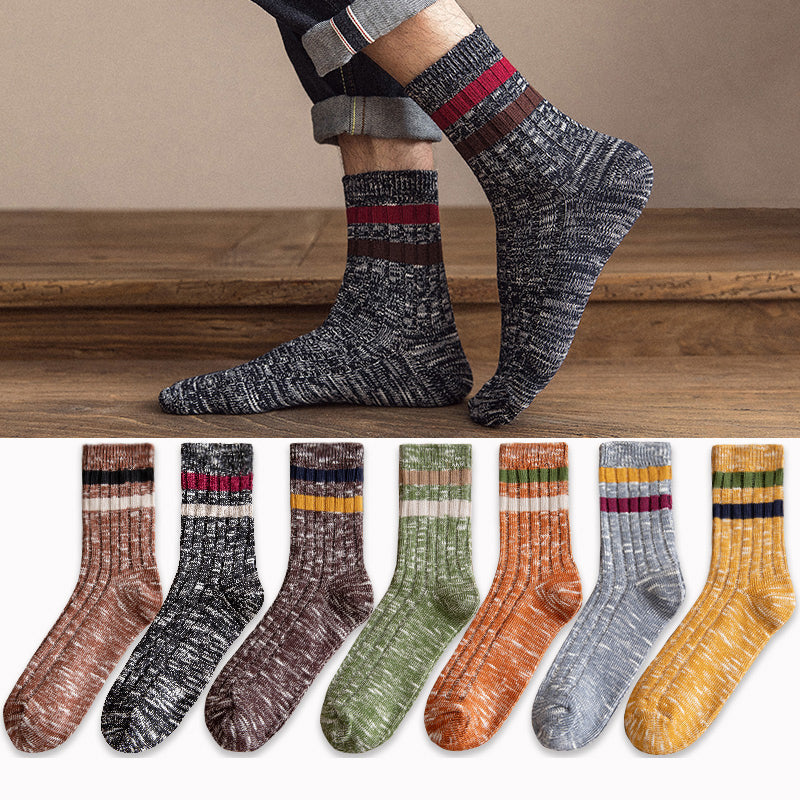 Retro Heather Stripe Socks for Men