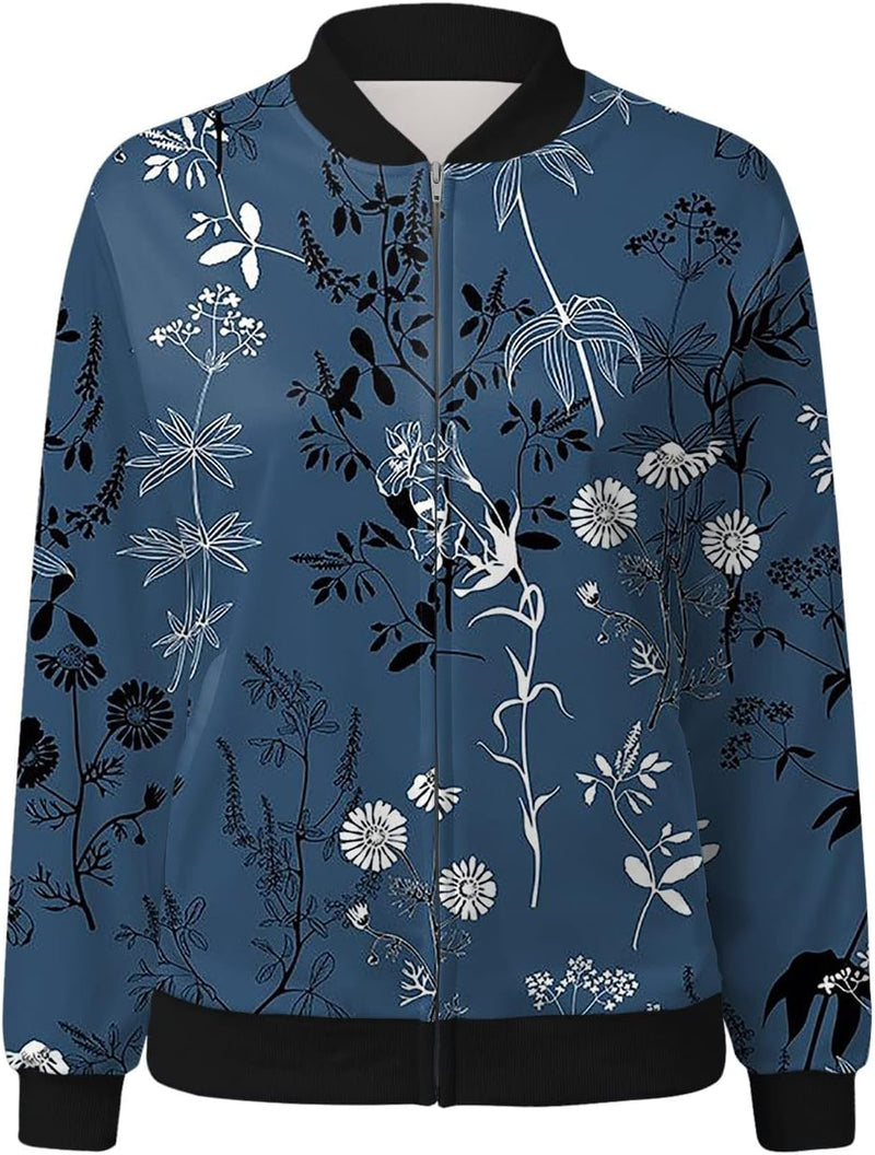 Floral Bomber Jacket for Women