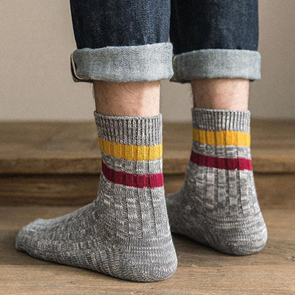 Retro Heather Stripe Socks for Men