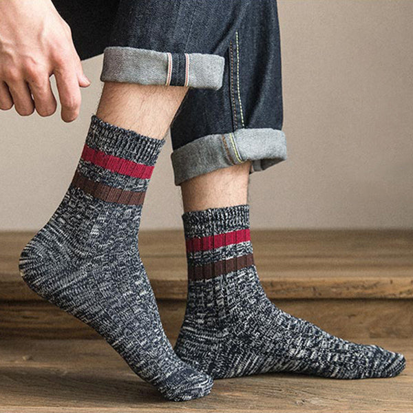 Retro Heather Stripe Socks for Men