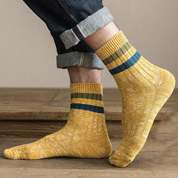 Retro Heather Stripe Socks for Men