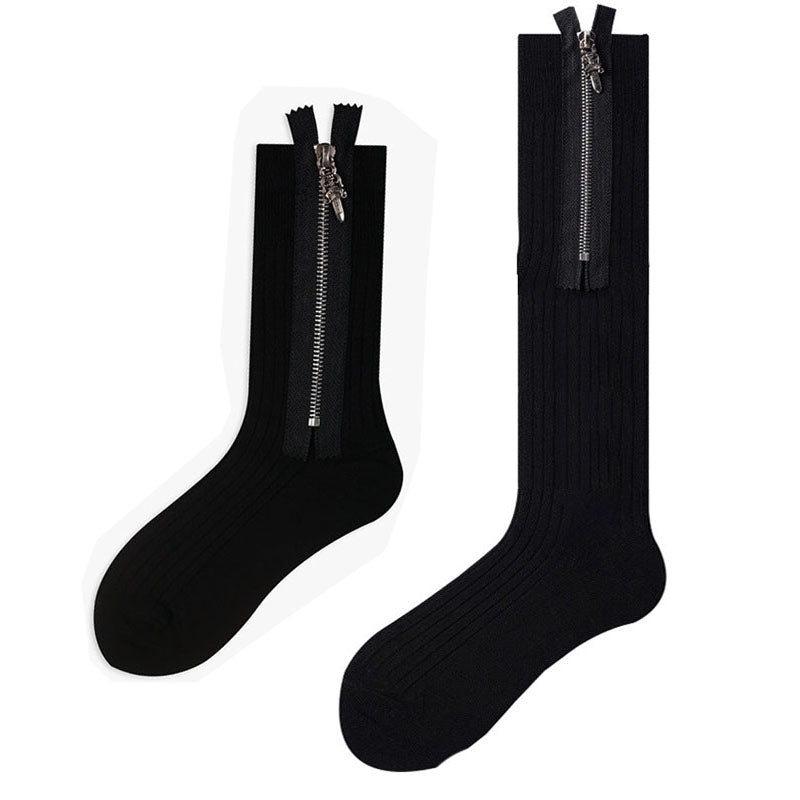 Metal Zipper Detail Socks for Men