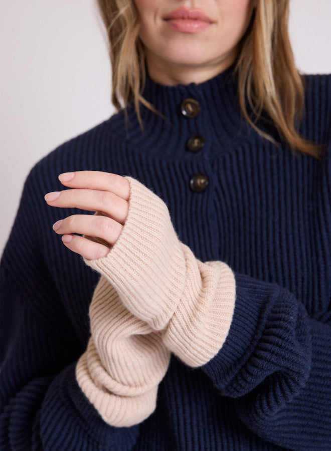 Sand Cashmere Wrist Warmers for Women