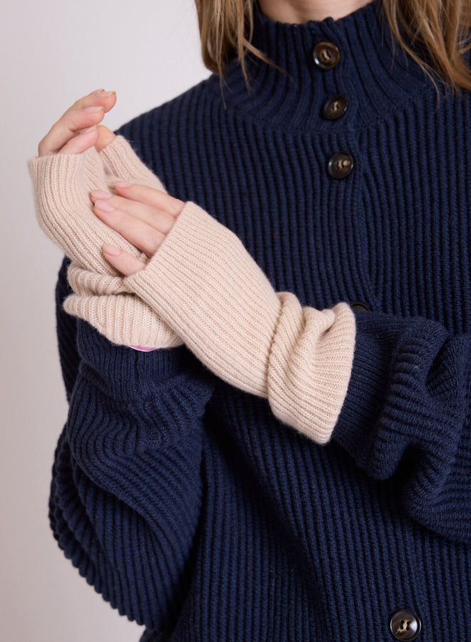 Sand Cashmere Wrist Warmers for Women