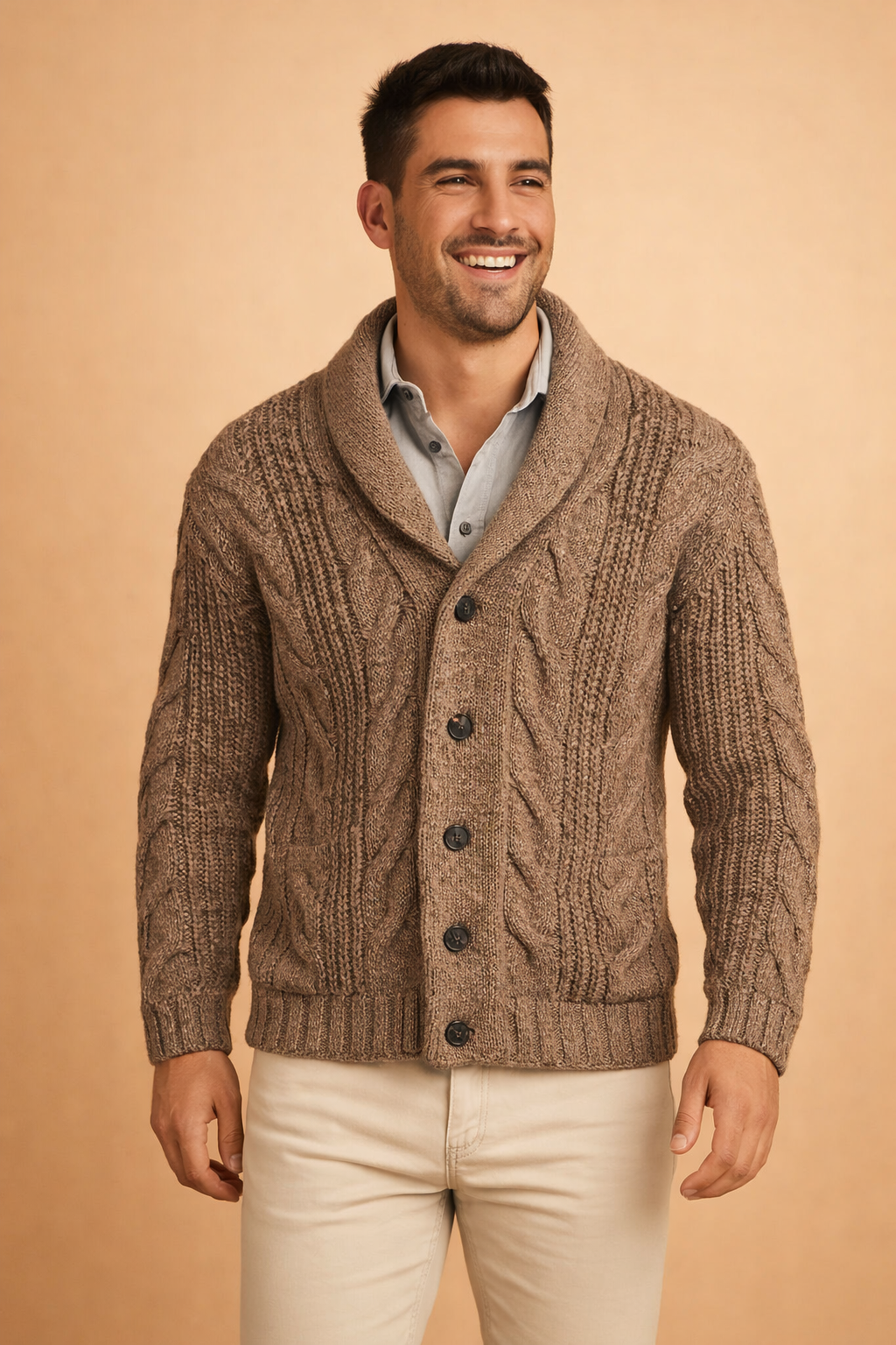 Knit Button Cardigan for Men