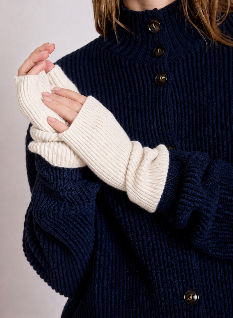 Cream Cashmere Wrist Warmers for Women