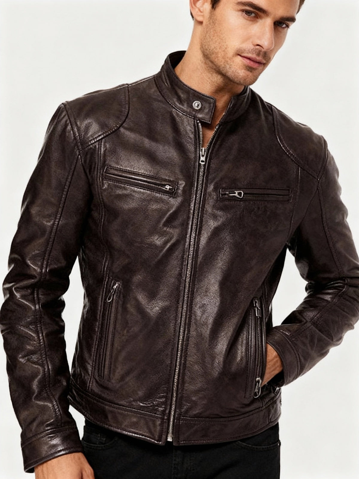 Stand Collar Jacket for Men
