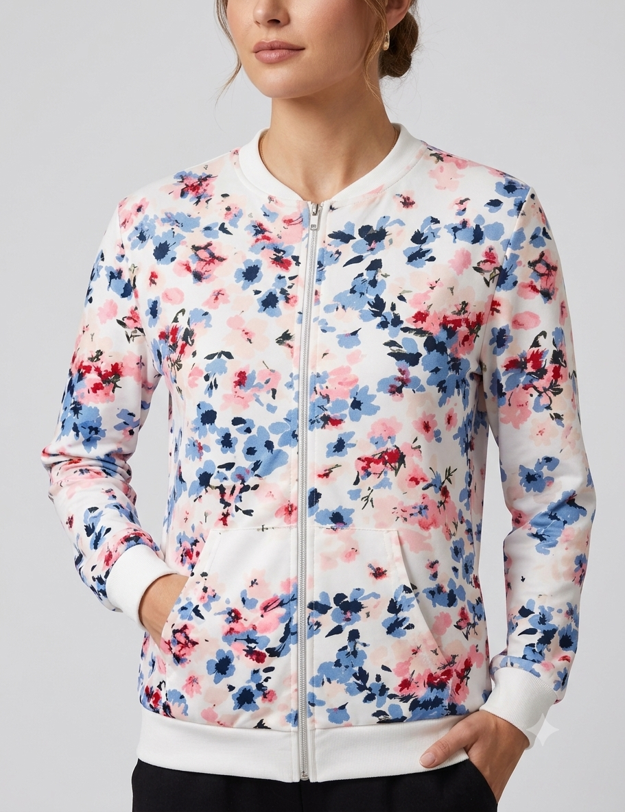 Printed Bomber Jacket for Women