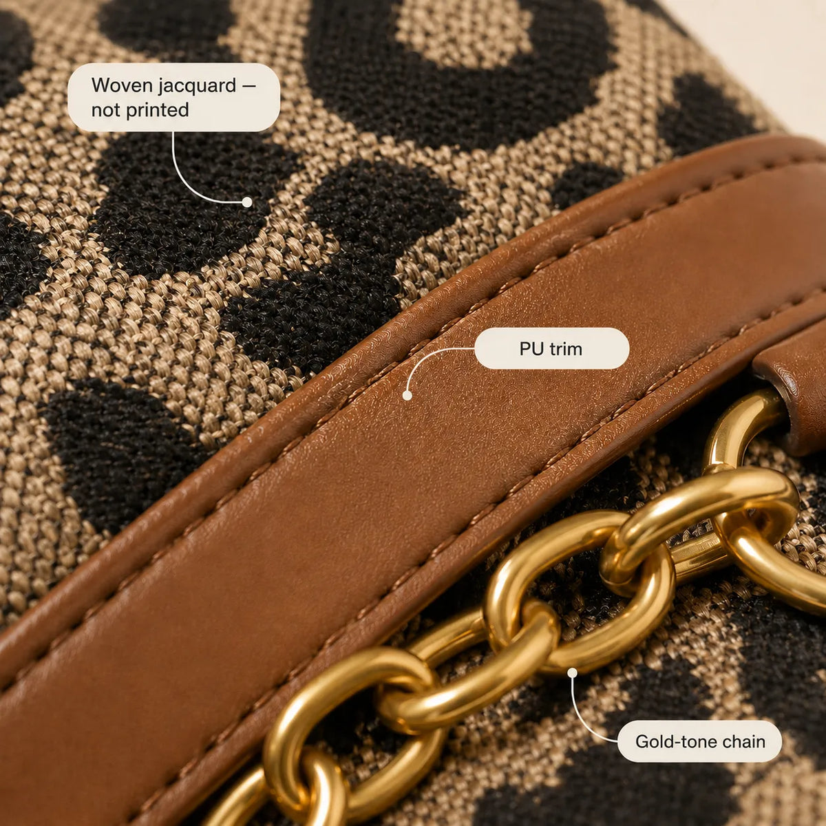 Woven Leopard Print Tote for Women