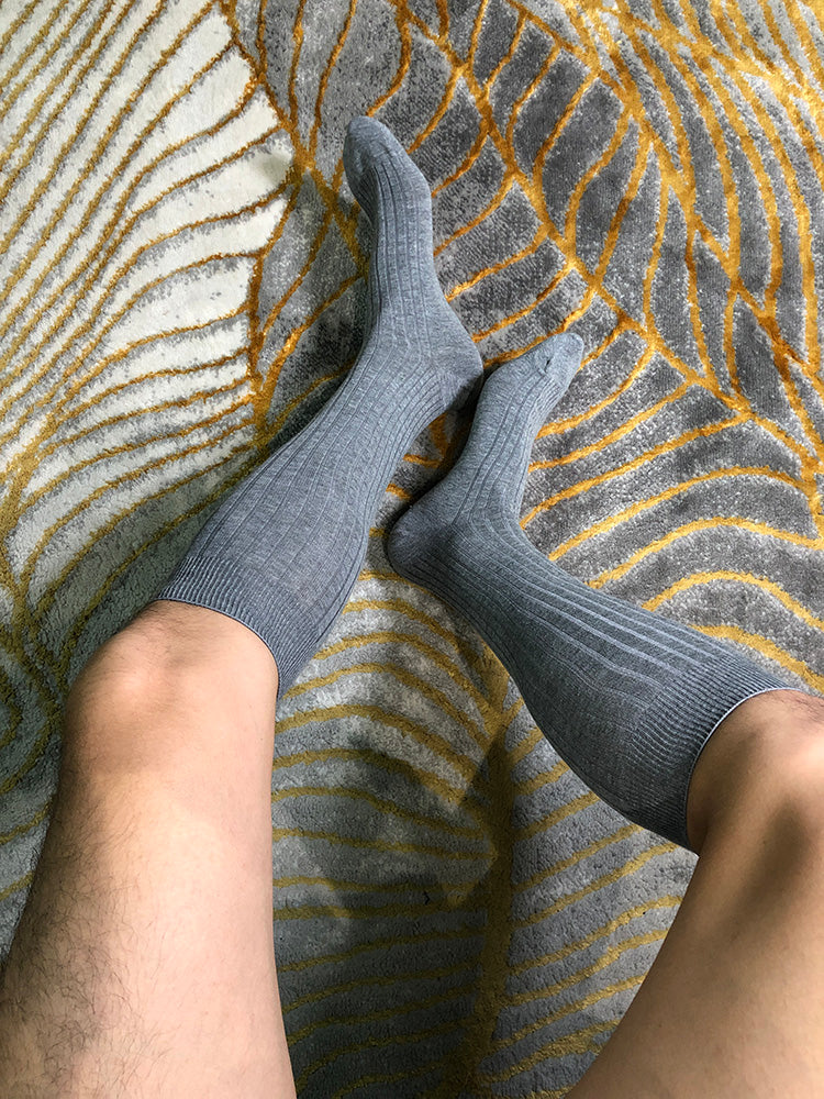 Combed Cotton Knee Socks for Men