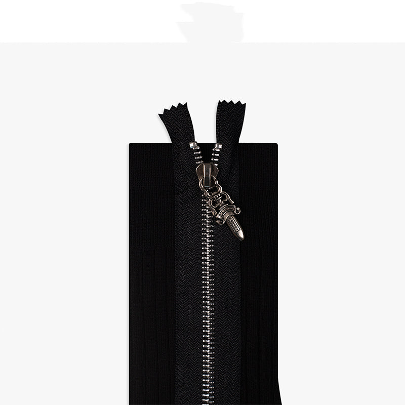 Metal Zipper Detail Socks for Men
