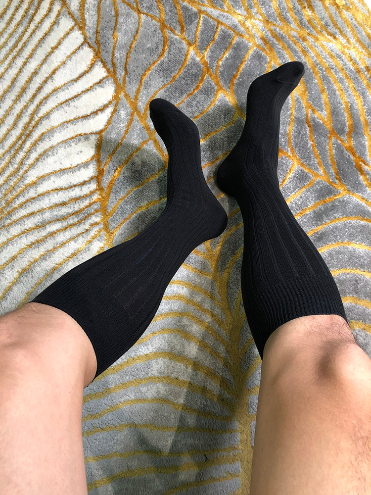 Combed Cotton Knee Socks for Men
