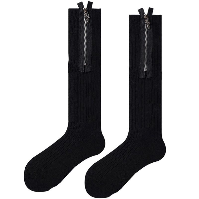 Metal Zipper Detail Socks for Men