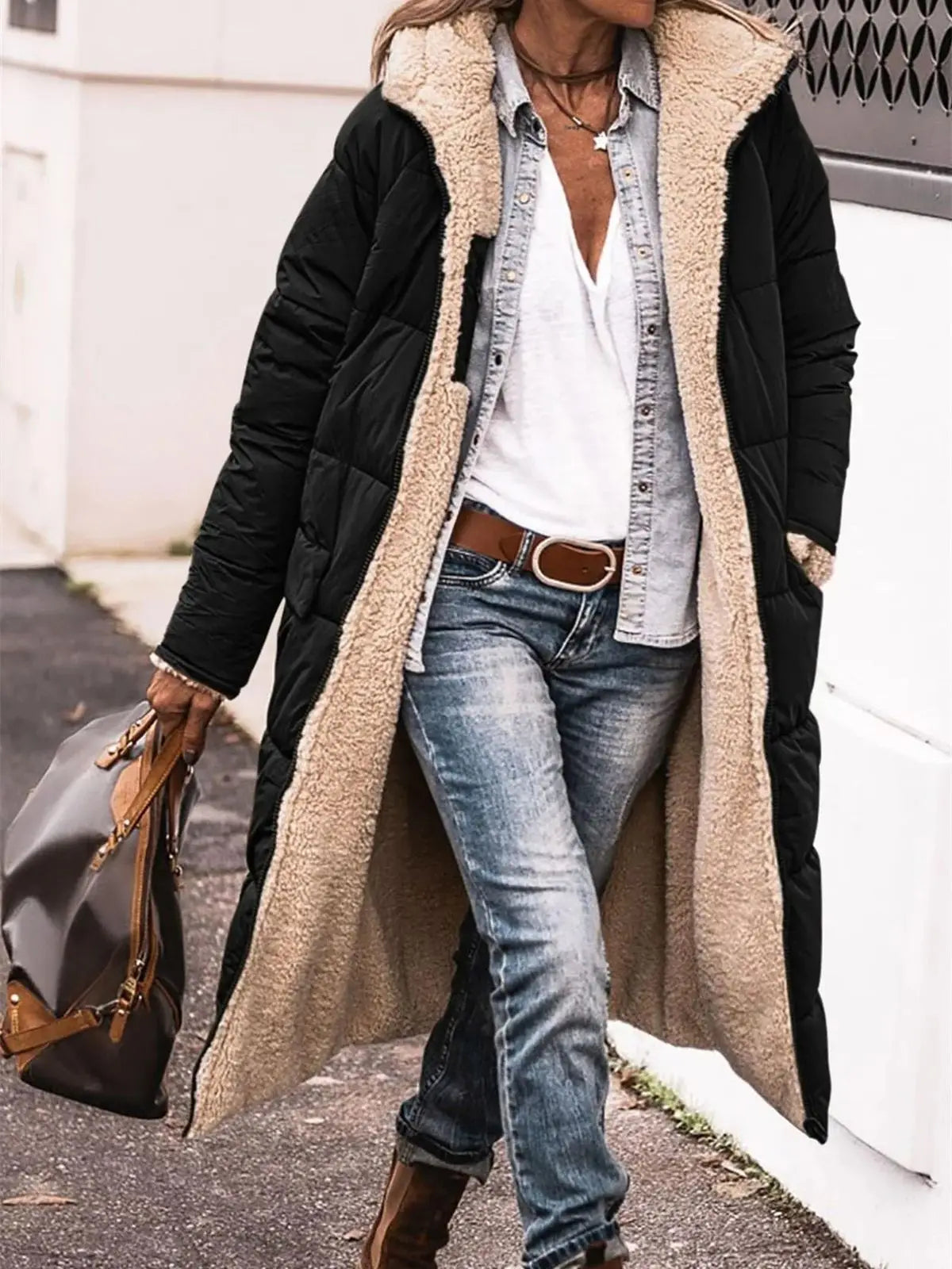 Hooded Quilted Coat for Women