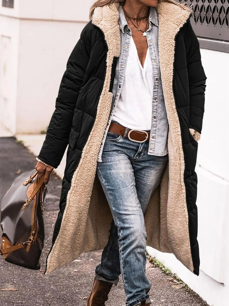 Hooded Quilted Coat for Women