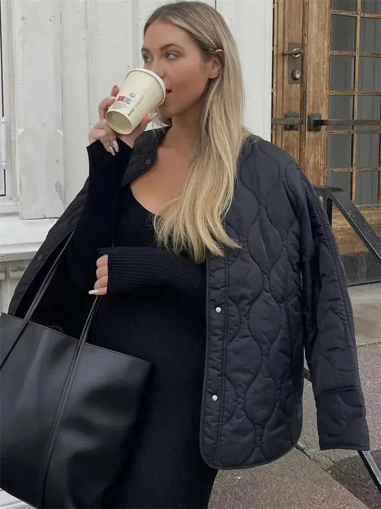 Oversized Quilted Jacket for Women