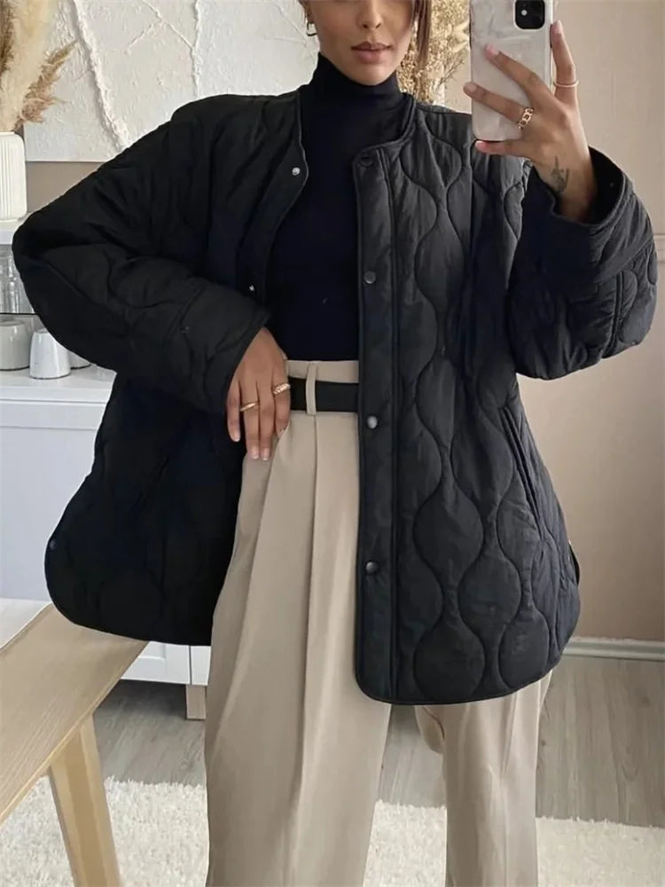 Oversized Quilted Jacket for Women
