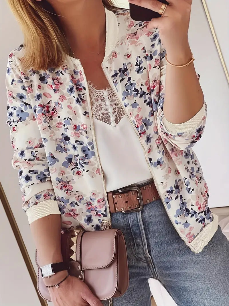 Printed Bomber Jacket for Women
