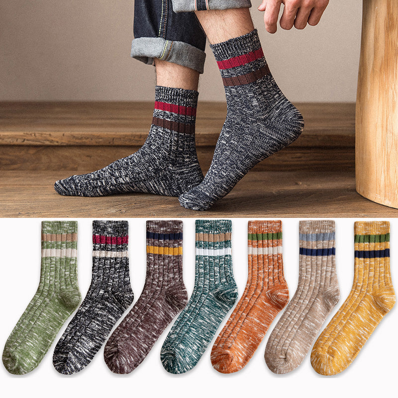 Retro Heather Stripe Socks for Men
