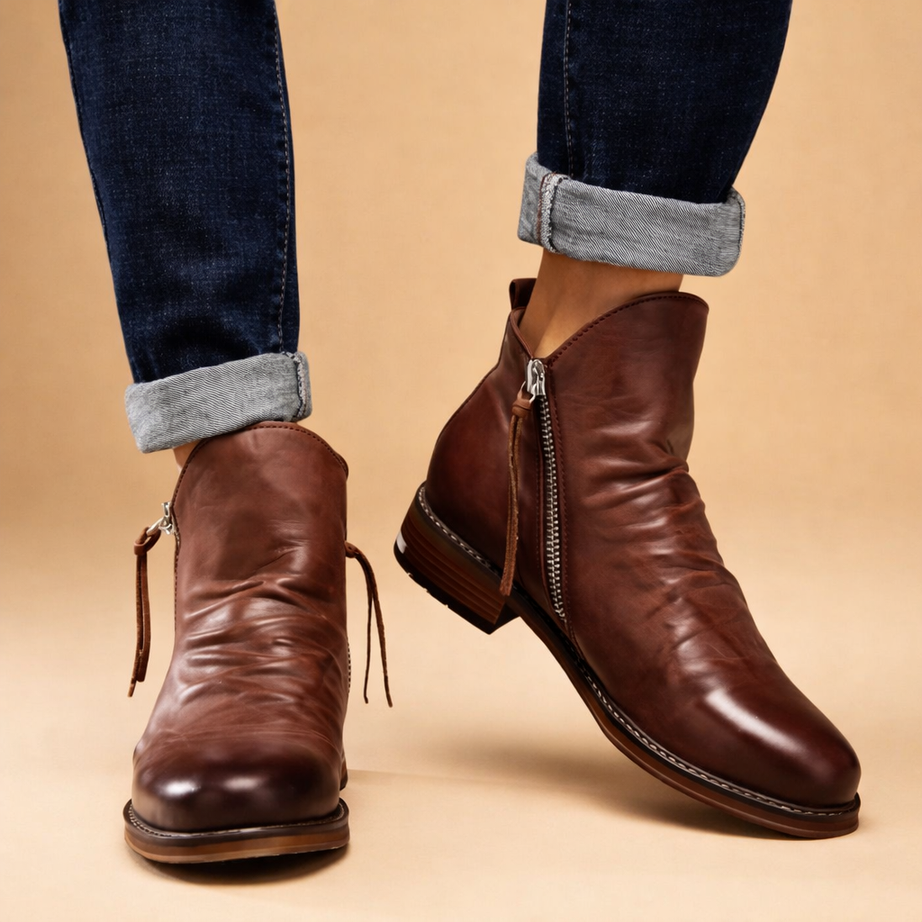 Zip-Up Ankle Boots for Men