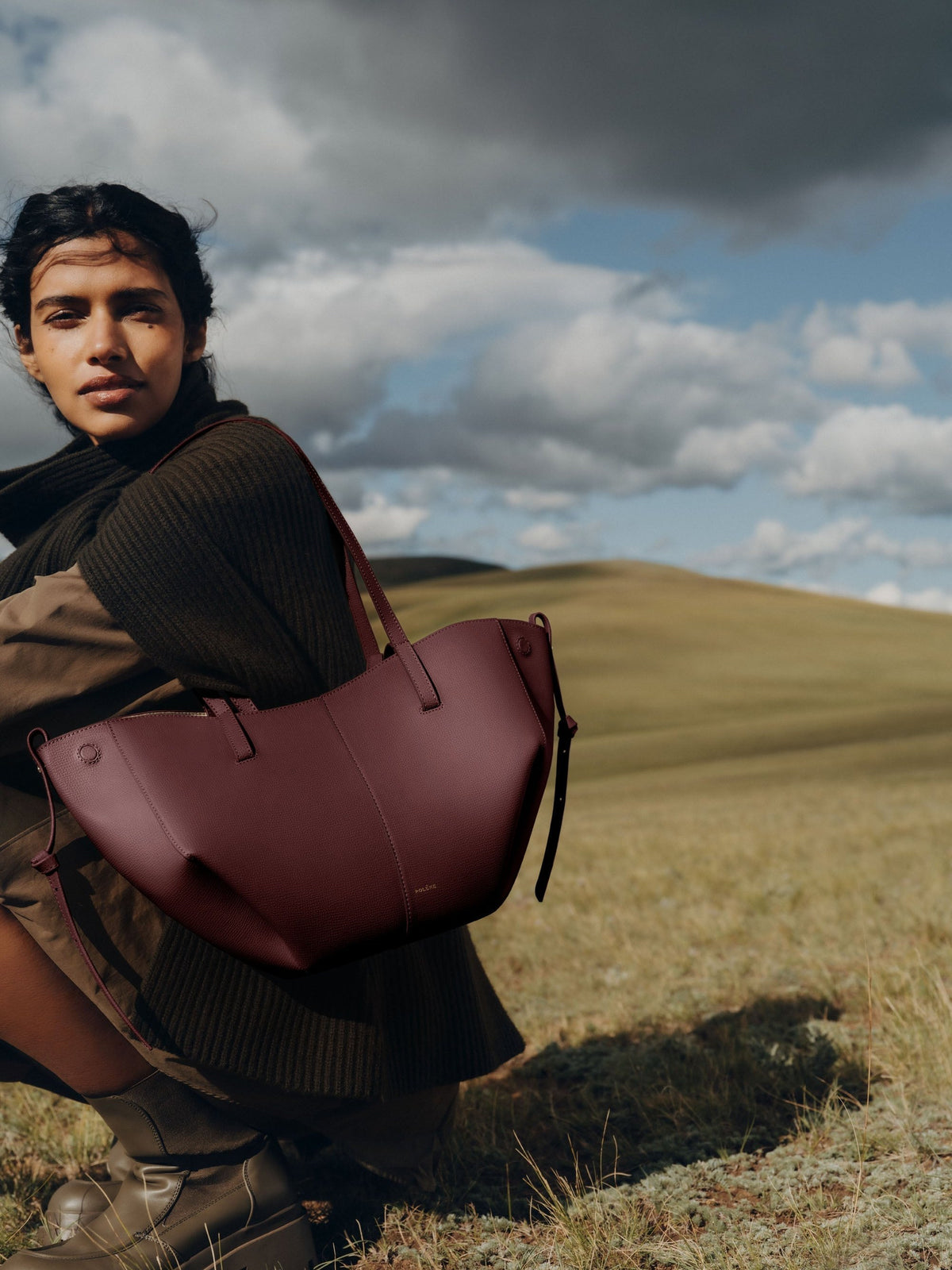 Black Cherry Mini Tote Bag for Women