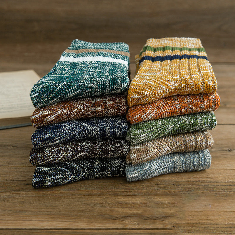 Retro Heather Stripe Socks for Men