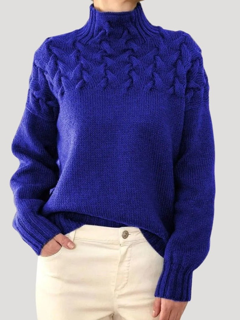 Cable Knit Turtleneck Sweater for Women