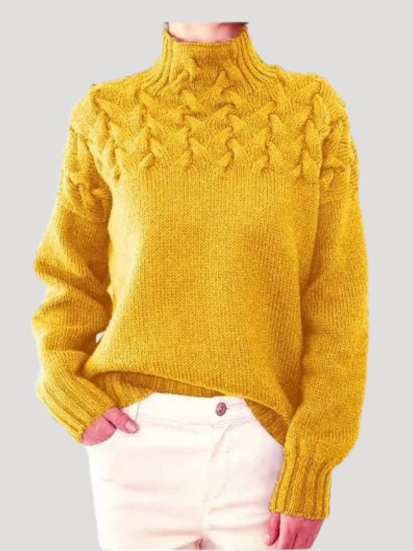 Cable Knit Turtleneck Sweater for Women