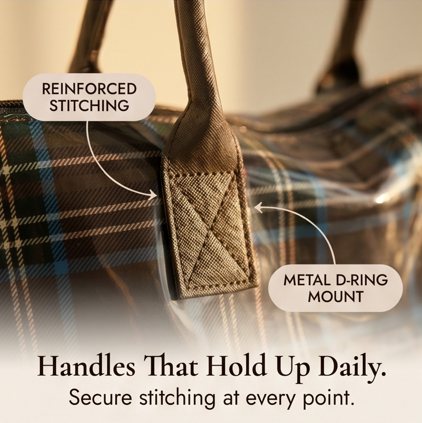 Glossy Checkered Tote for Women
