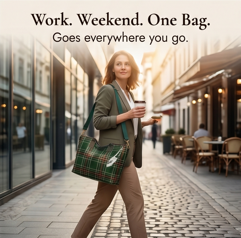 Glossy Checkered Tote for Women
