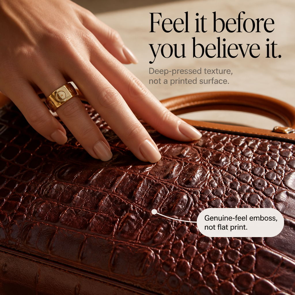Croc Embossed Convertible Tote for Women