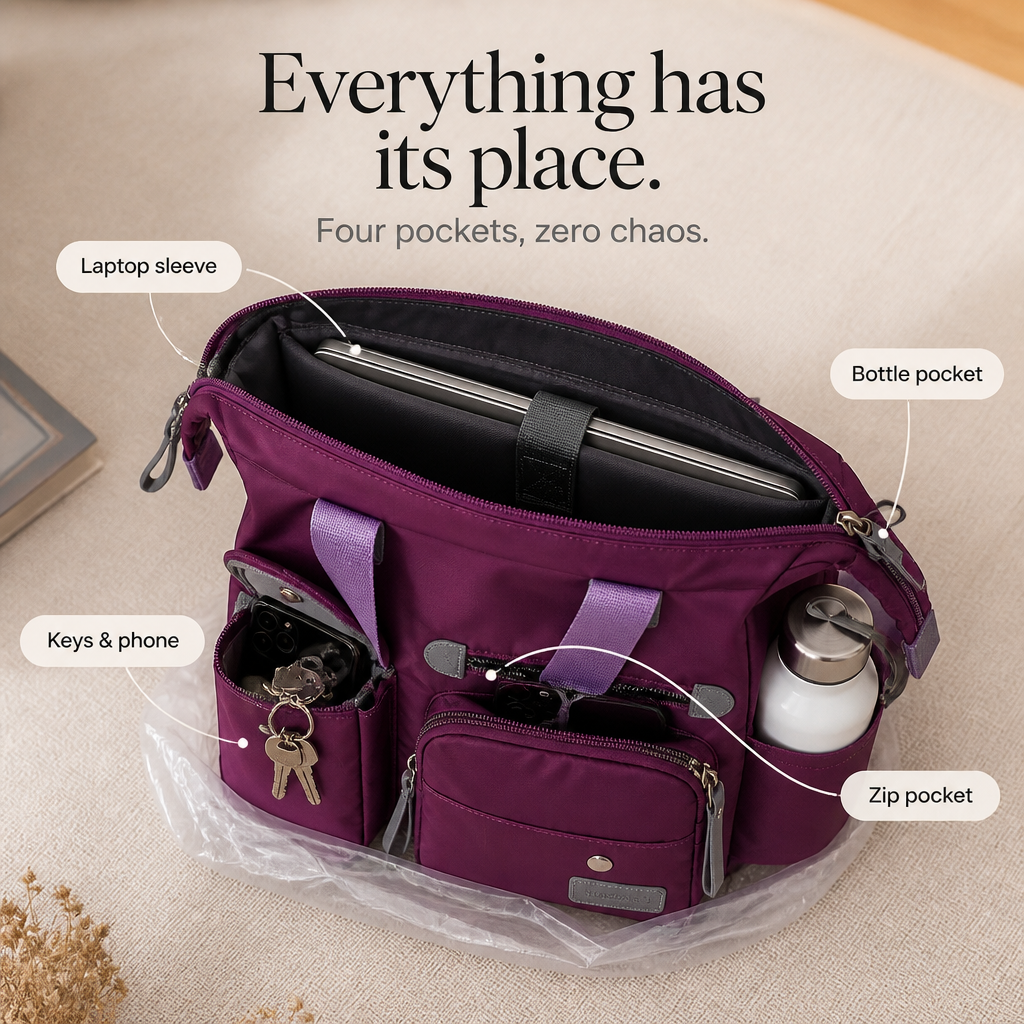 Large Capacity 3-Way Tote for Women