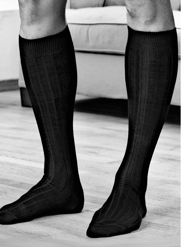 Combed Cotton Knee Socks for Men