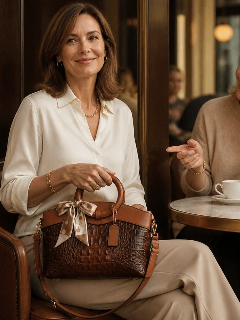 Croc Embossed Tote Bag for Women