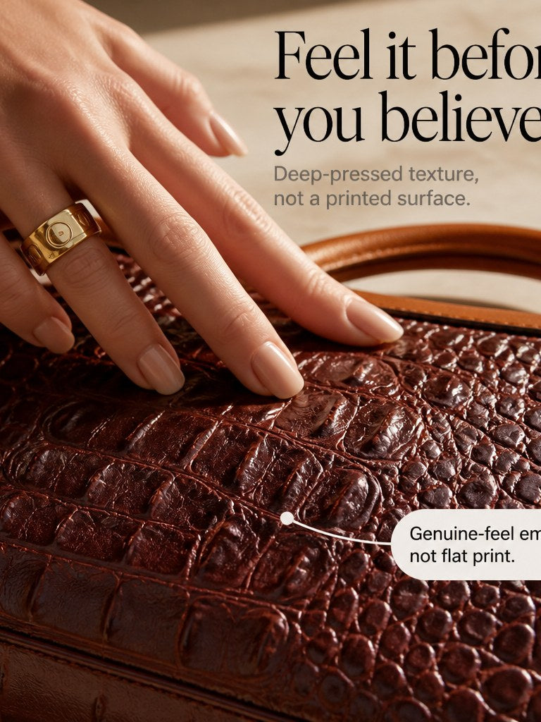 Croc Embossed Tote Bag for Women