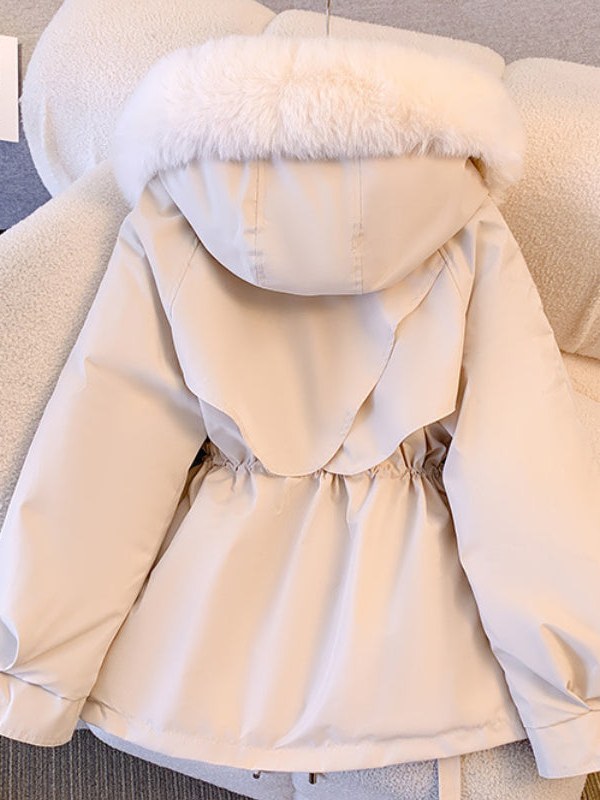 Drawstring Hooded Parka for Women