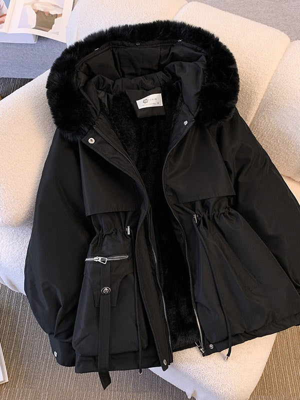 Drawstring Hooded Parka for Women